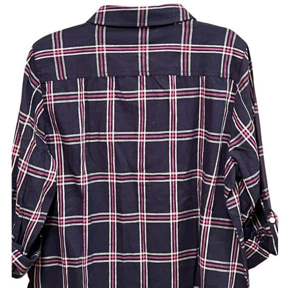 Tommy Hilfiger Long Sleeve Button Up Roll Tab Top Size XL - Picture 6 of 7
